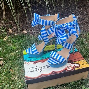 Sexy blue and white Zigi soho heels